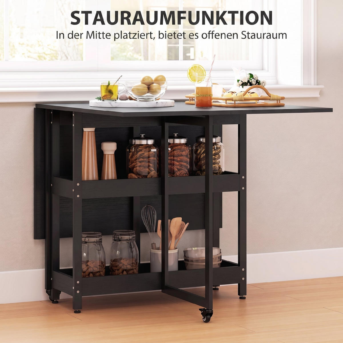 ESSTISCH Schwarz 133.4/80.0/75.0 - Schwarz, Holzwerkstoff (133.4/80/75cm)