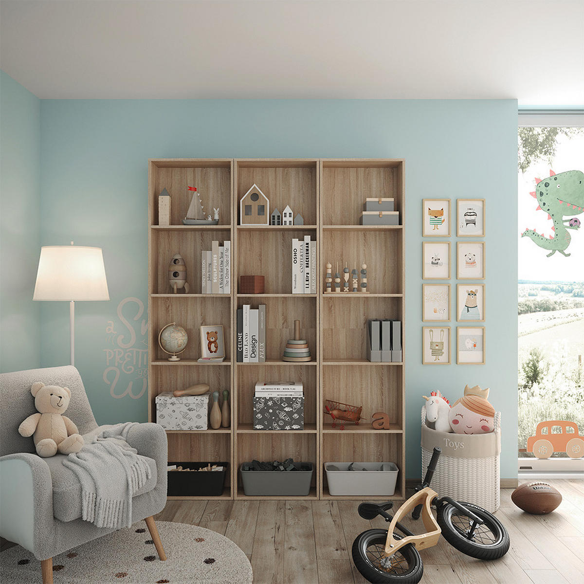 SEITENREGAL Elmo, Sonoma, 50 x 200 cm - Sonoma Eiche, Holzwerkstoff (50/200/20cm) - Vicco