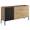 SIDEBOARD Como 150 2D - Schwarz/Eiche Artisan, Holzwerkstoff/Metall (150/80/42cm) - MIRJAN24