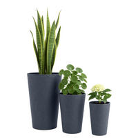 PFLANZKÜBEL 3er Set Anthrazit - Anthrazit, Kunststoff (41/61cm) - CLP