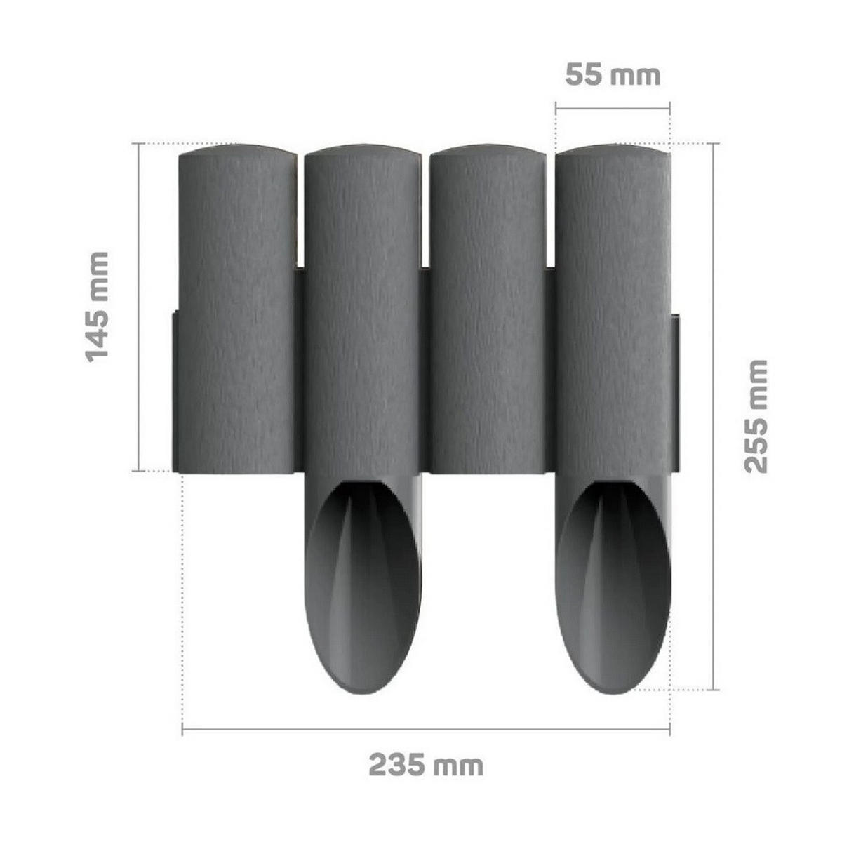 GARTENPALISADE STANDARD 13,8 m graphit - Transparent, Kunststoff (23.5/1380cm) - Cellfast
