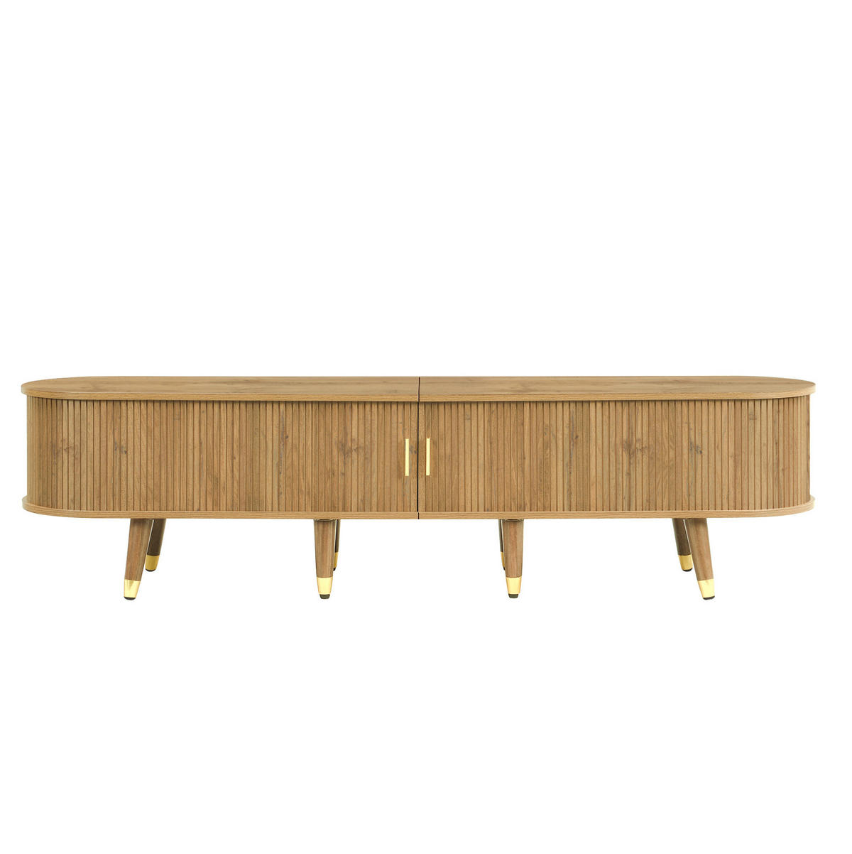 TV-SCHRANK mit Schiebetüren 175 x 38 x 45 cm MDF Holzoptik - Braun, Holzwerkstoff (38/45/175cm) - Beauniv