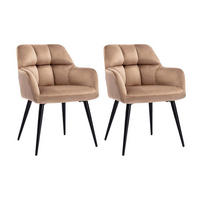 STUHL 2er-Set - Samt & Metall - Beige - PEGA - Beige, Textil (62/78/58.5cm) - Pascal Morabito