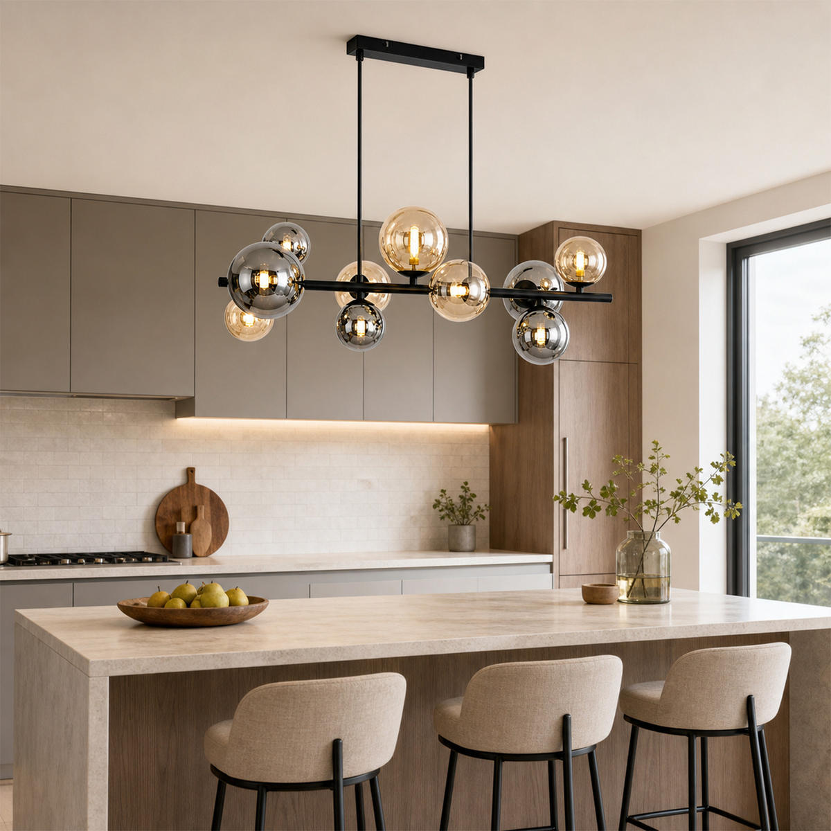 PENDELLEUCHTE Havlis 85/15/150 cm - Schwarz, Glas/Metall (85/15/150cm) - ZMH