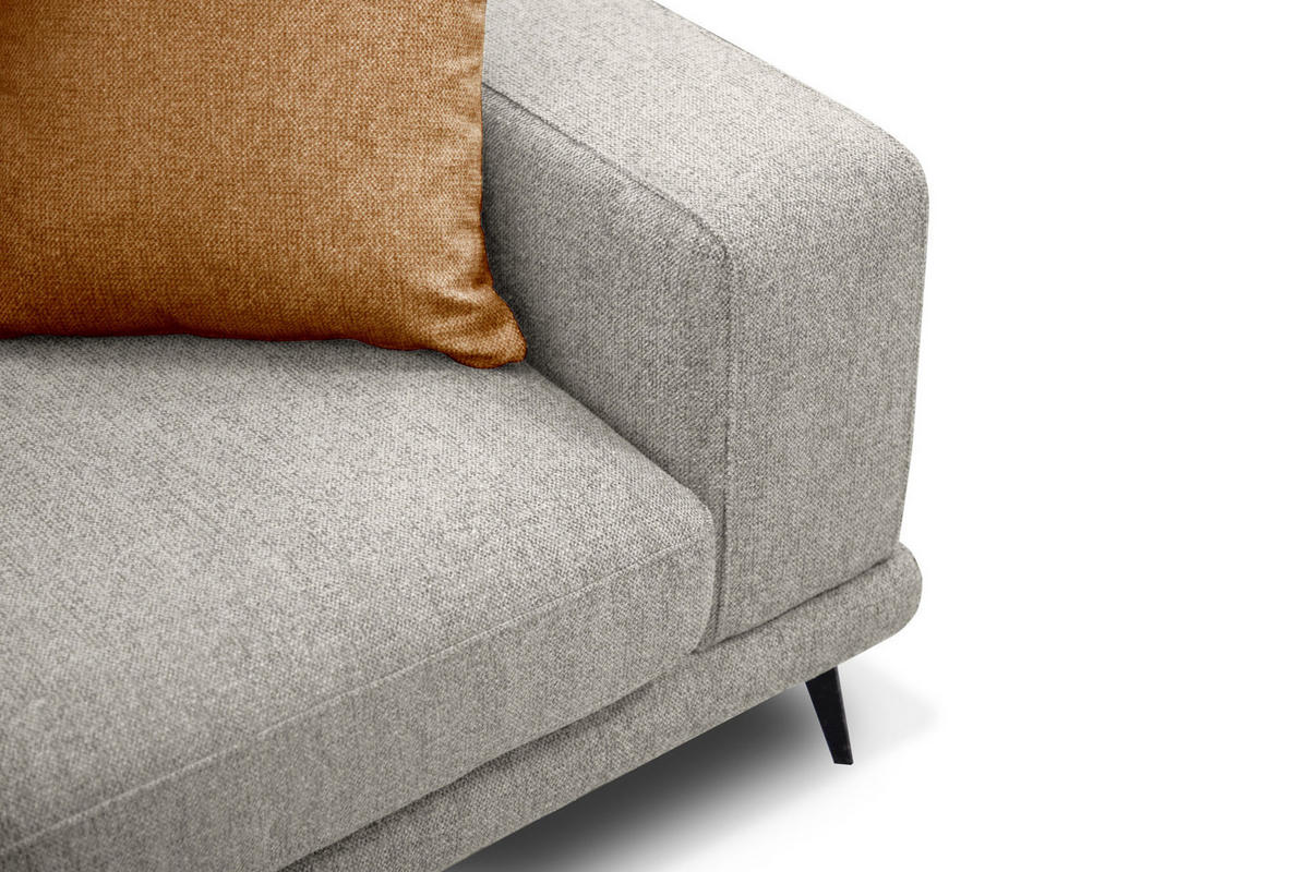ECKSOFA MEDIOLANE 5-Sitzer, hellgrau - Hellgrau, Holzwerkstoff/Textil (158/282cm) - Courtois Laville