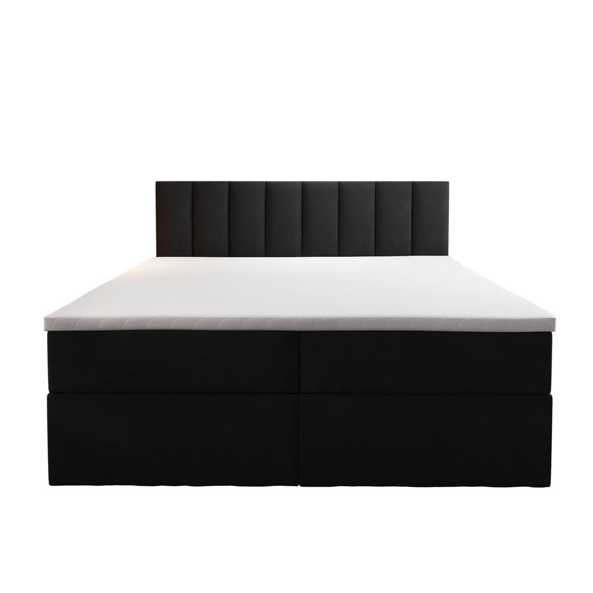 BOXSPRINGBETT PALERMO mit Bettkästen und Bonell Matratze H3 - Schwarz - 180x200 cm - Schwarz, Textil (180/200cm) - Trada