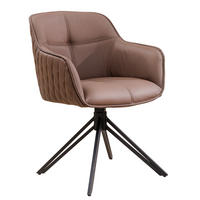 STUHL EUPHORIA Echtleder Braun 80 cm - Schwarz/Braun, Leder/Metall (58/82/60cm) - riess-ambiente