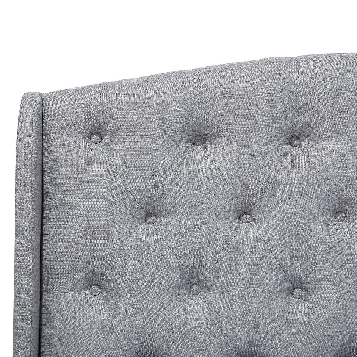 POLSTERBETT 140/200cm Hellgrau Bordeaux - Hellgrau, Textil (140/200cm) - Beliani