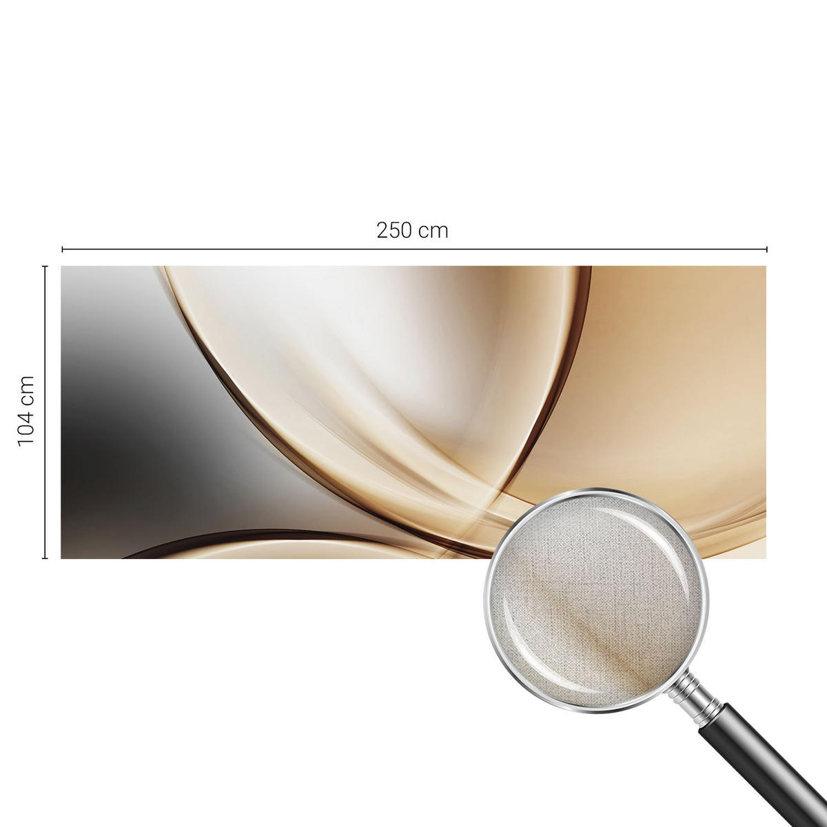 FOTOTAPETE 250x104 cm - Abgerundete Linien - Beige, Textil (250/104cm) - Wallfluent