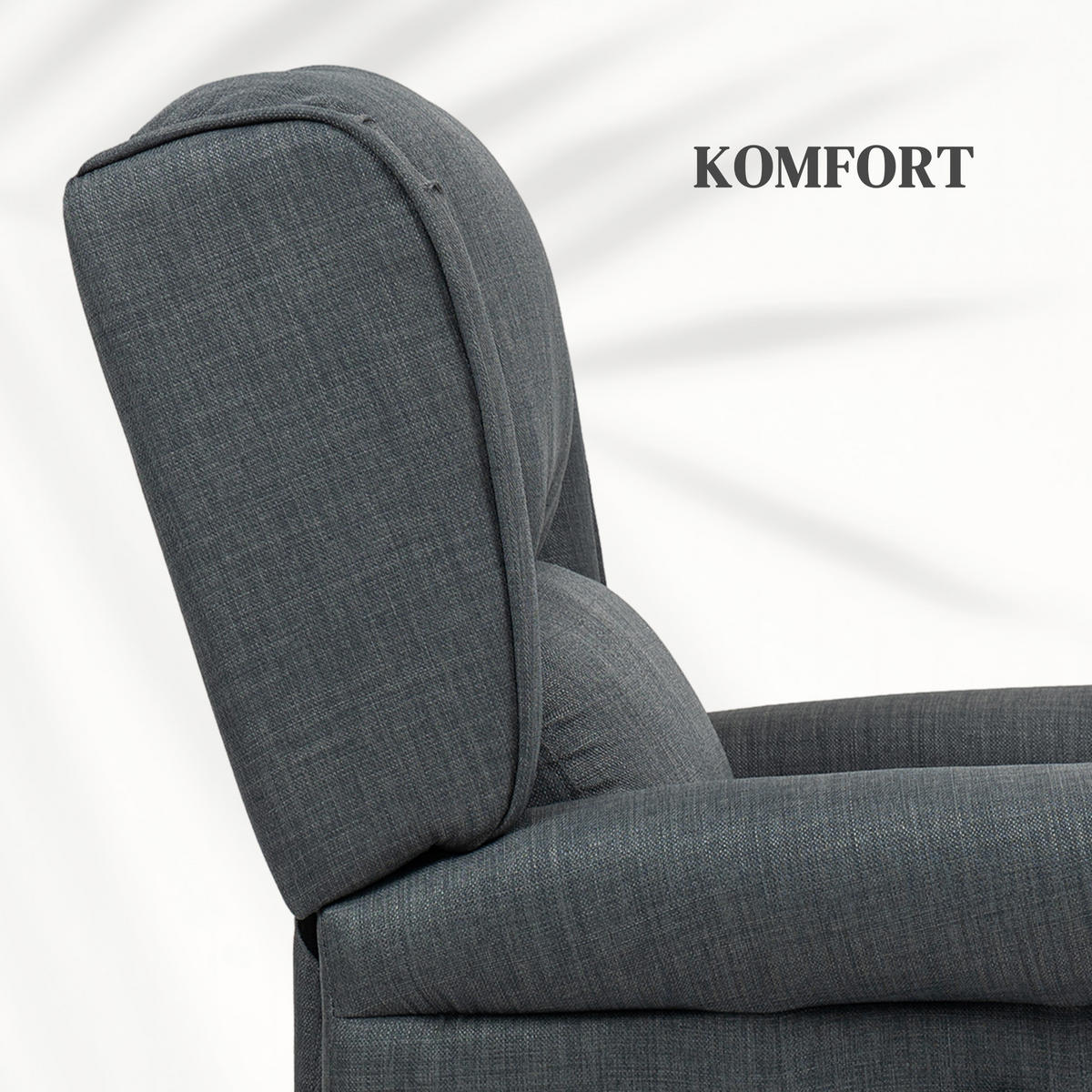 RELAXSESSEL Fernsehsessel mit Liegefunktion, Dunkelgrau - Dunkelgrau, Textil (78/101/83cm) - HOMCOM