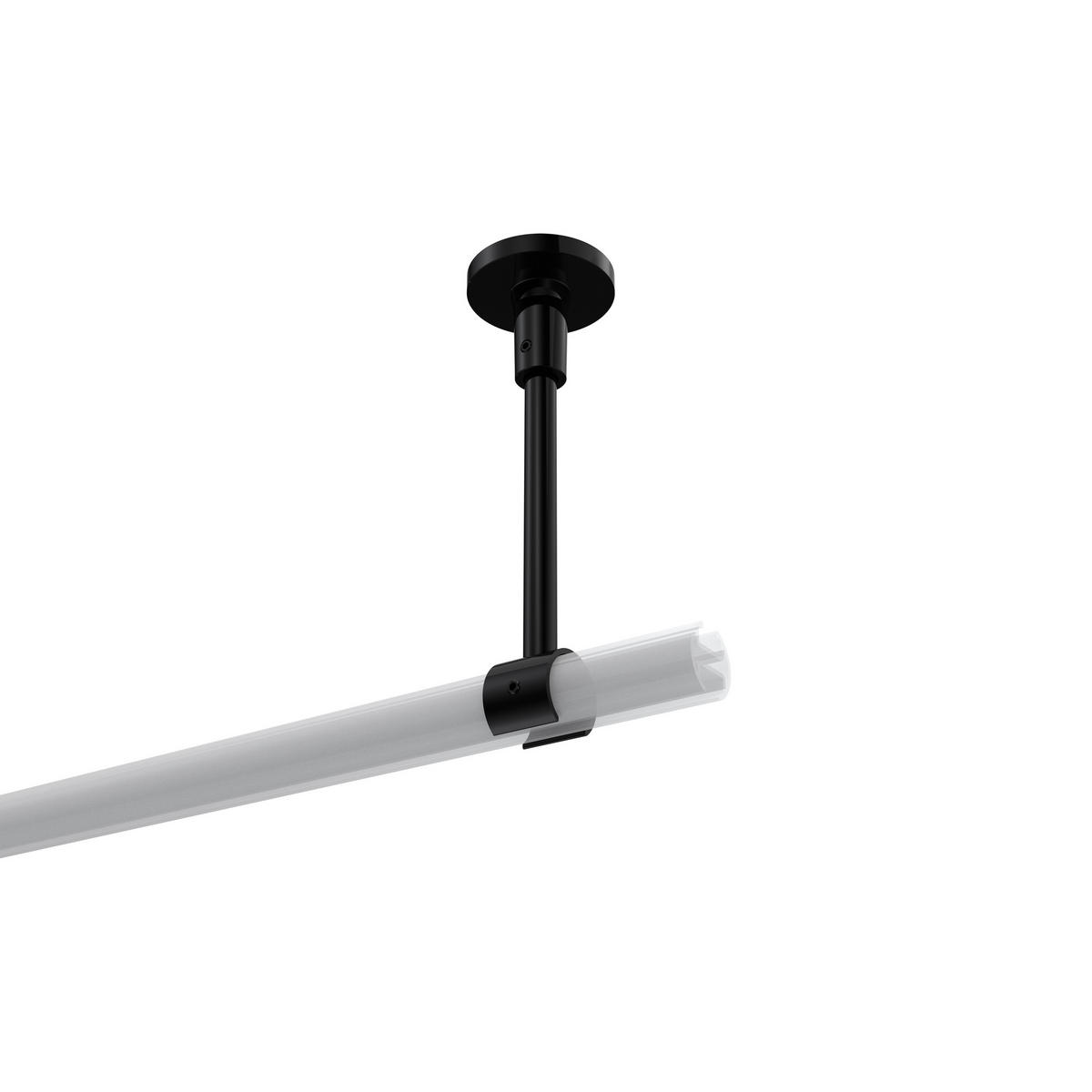 DECKENTRÄGER FÜR GARDINENSTANGEN 20 mm Ø, Sonette 1-läufig, Schwarz - Schwarz, Metall (4.3/14.2/4.3cm) - INTERDECO