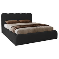 POLSTERBETT 160x200 Wave, Bettkasten, Boucle, Schwarz - Schwarz, Holz/Textil (160/200cm) - Emporius