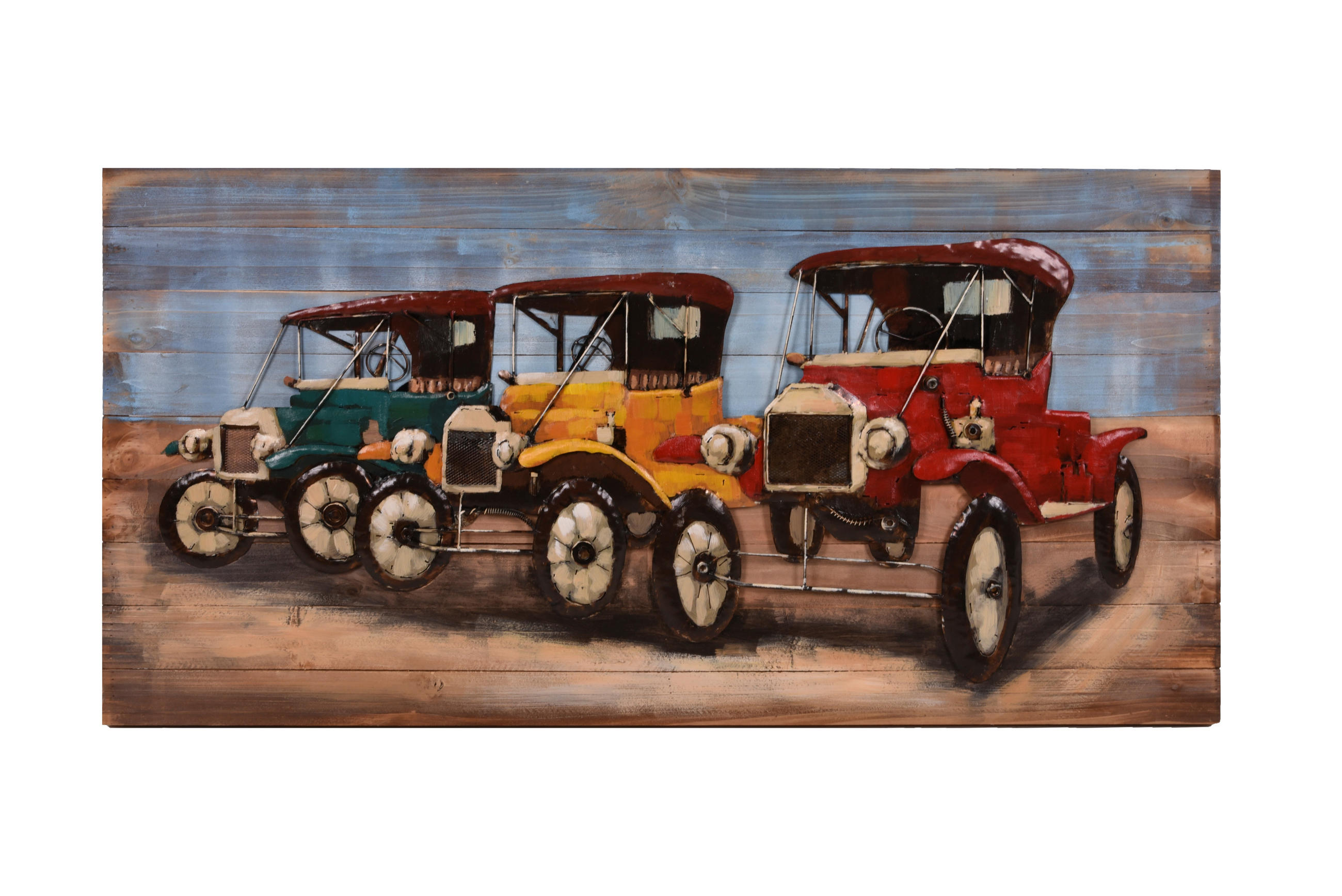 3D-METALLBILD Oldtimer Stahl Bunt 5x70x140cm - Multicolor, Metall (70/5cm) - DELUKE