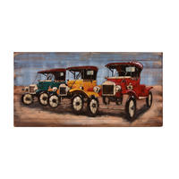 3D-METALLBILD Oldtimer Stahl Bunt 5x70x140cm - Multicolor, Metall (70/5cm) - DELUKE