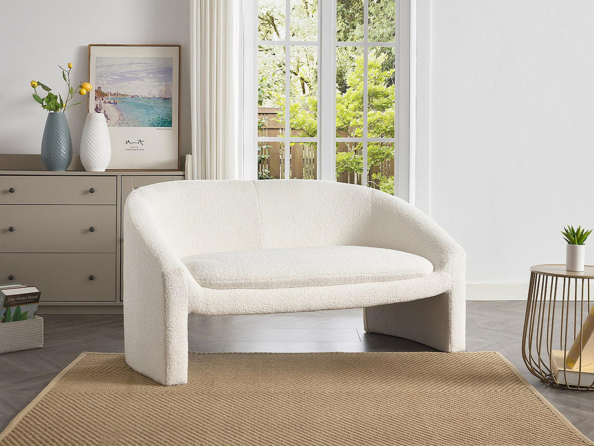 SOFA - 2 Personen - stoff - weiß Ossana - Weiß, Textil (137/74/74cm) - Vente-Unique
