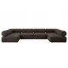 WOHNLANDSCHAFT modulares Sofa Garvo-U2 - 380x190x70 cm Braun Velours - Braun, Holzwerkstoff/Textil (380/70/190cm) - ALTDECOR