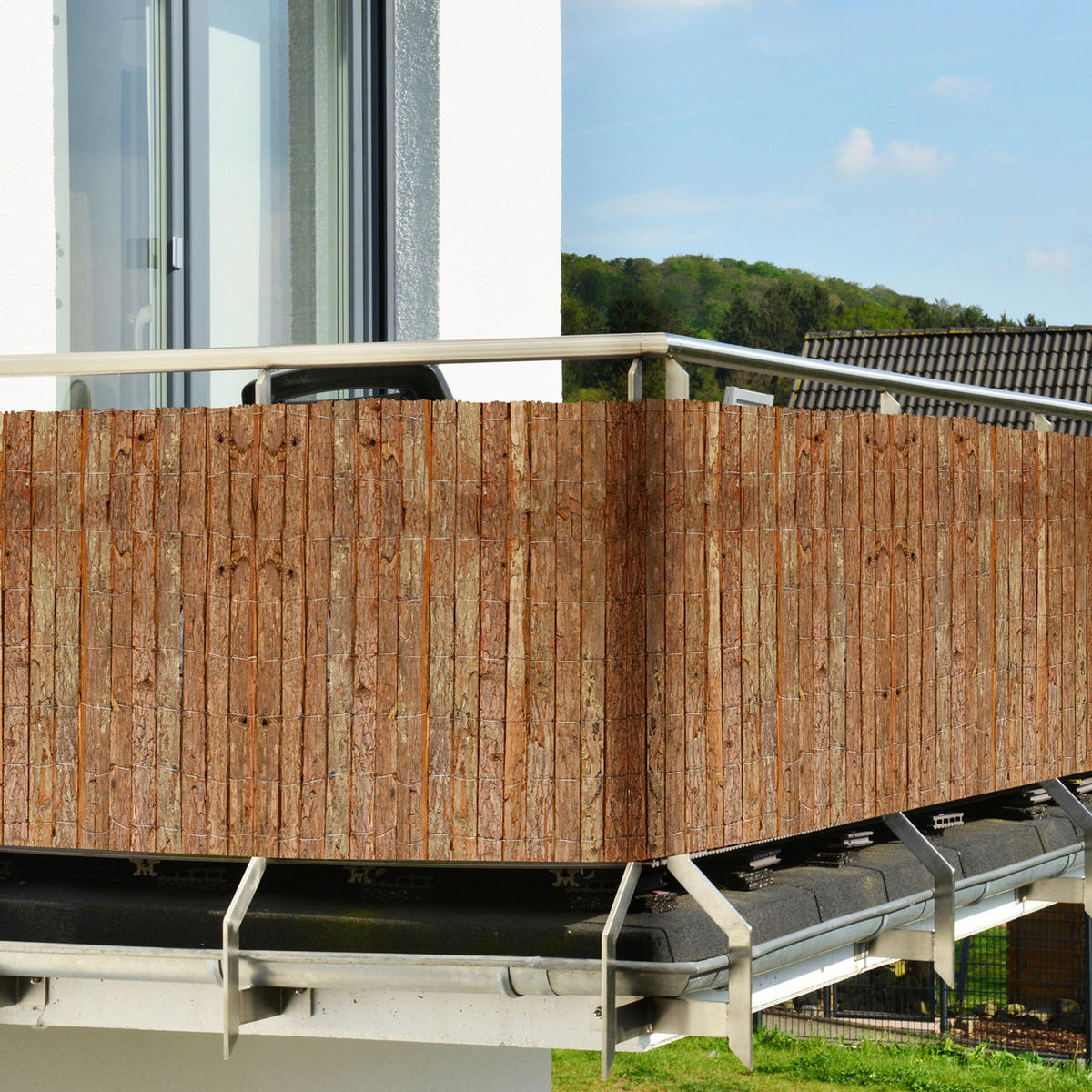 SICHTSCHUTZZAUN SolVision R63 180/300 cm Rinde - Naturfarben, Kunststoff (300/180cm) - Sol Royal