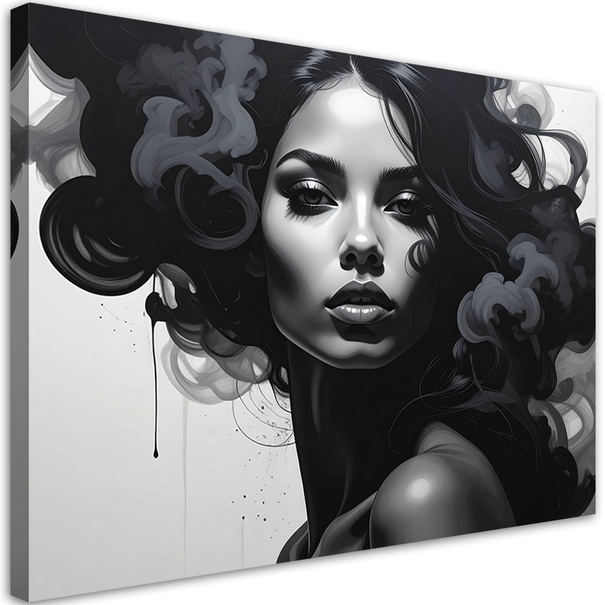 Feeby Leinwandbild, Schwarz 45x30 cm