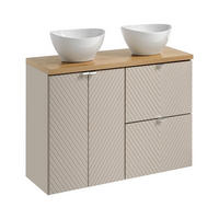 WASCHTISCHKOMBI 5Teile - Viva Cashmere V BM273 in Kaschmir Matt/ Evoke Eiche - Kaschmir, Holz (120/57/40cm)