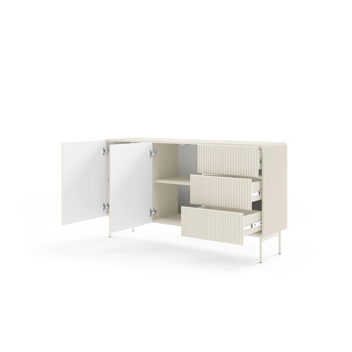KOMMODE Muzzi - Weiß, Holzwerkstoff (147/81.2/39.8cm) - Pillovely