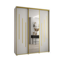 SCHWEBETÜRENSCHRANK 235,2/200/60 3-türig - Goldfarben/Weiß, Holz/Metall (200/235/60cm) - Abiks Möbel