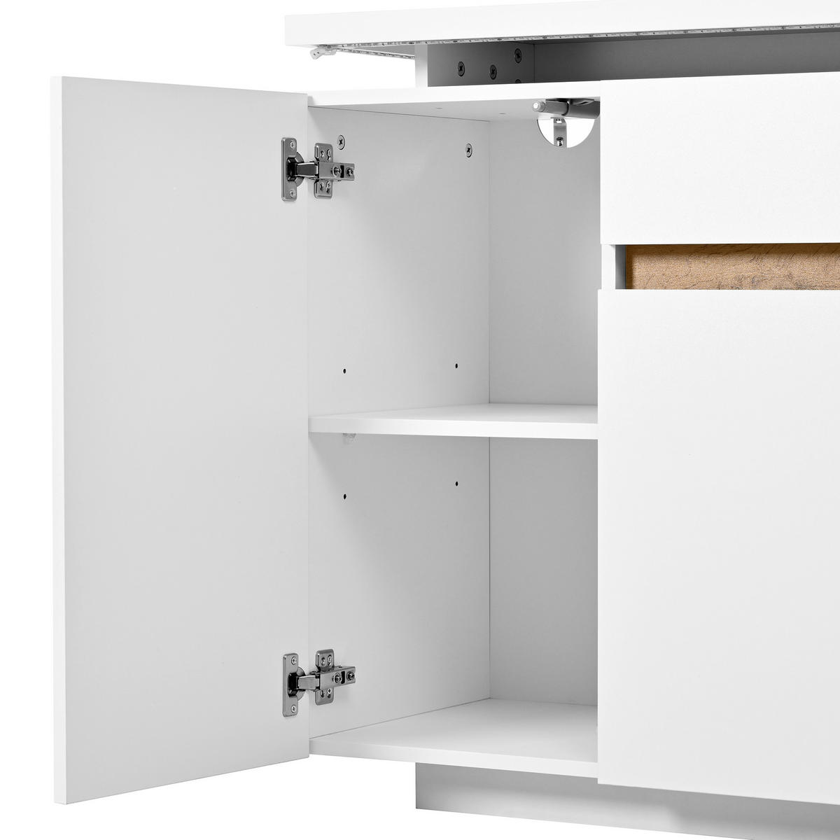 SIDEBOARD mit LED-Beleuchtung Weiß 140x40x80cm - Weiß, Holzwerkstoff (40/80/140cm) - FLIEKS