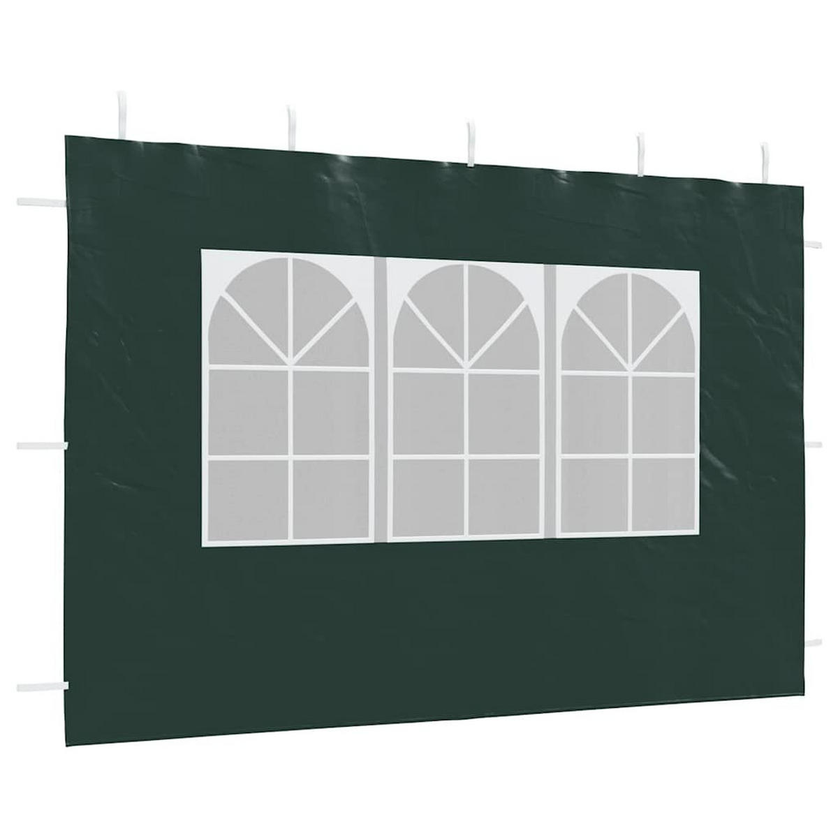 PARTYZELT-SEITENWÄNDE 2 Stück Mit Fenster Pe Grün - Grün, Kunststoff (300/195cm) - vidaXL