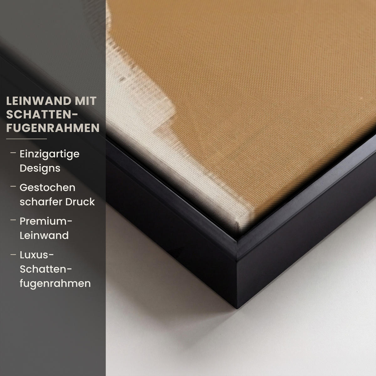 LEINWAND Bilder mit Rahmen - Farbe - Abstrakt - Farben - 150x100 - Currygelb, Textil (150/100cm) - MuchoWow