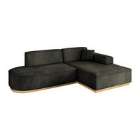 ECKSOFA Ottomane Rechts IREA-L1-v2 - 232x165x80 cm Schwarz - Schwarz, Holzwerkstoff/Textil (232/165cm) - ALTDECOR