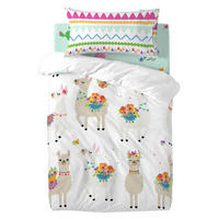 BETTBEZUG 2er-Set teiliges cute llamas 100x120 cm (kinderbett) mehrfarbig - Multicolor, Textil (100/120cm) - Happy Friday