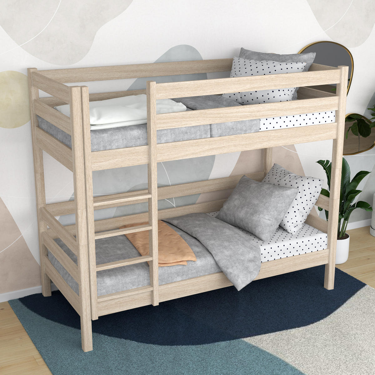 ETAGENBETT N01 Sonoma Eiche 100/200 - Sonoma Eiche, Naturmaterialien/Holz (100/200cm) - N-Wood