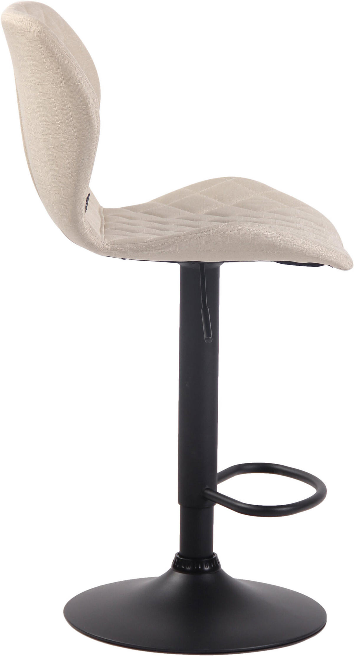 BARHOCKER Cora, Gestell schwarz, Stoff Creme - Creme/Schwarz, Textil/Metall (47/100/51cm) - TPFLiving