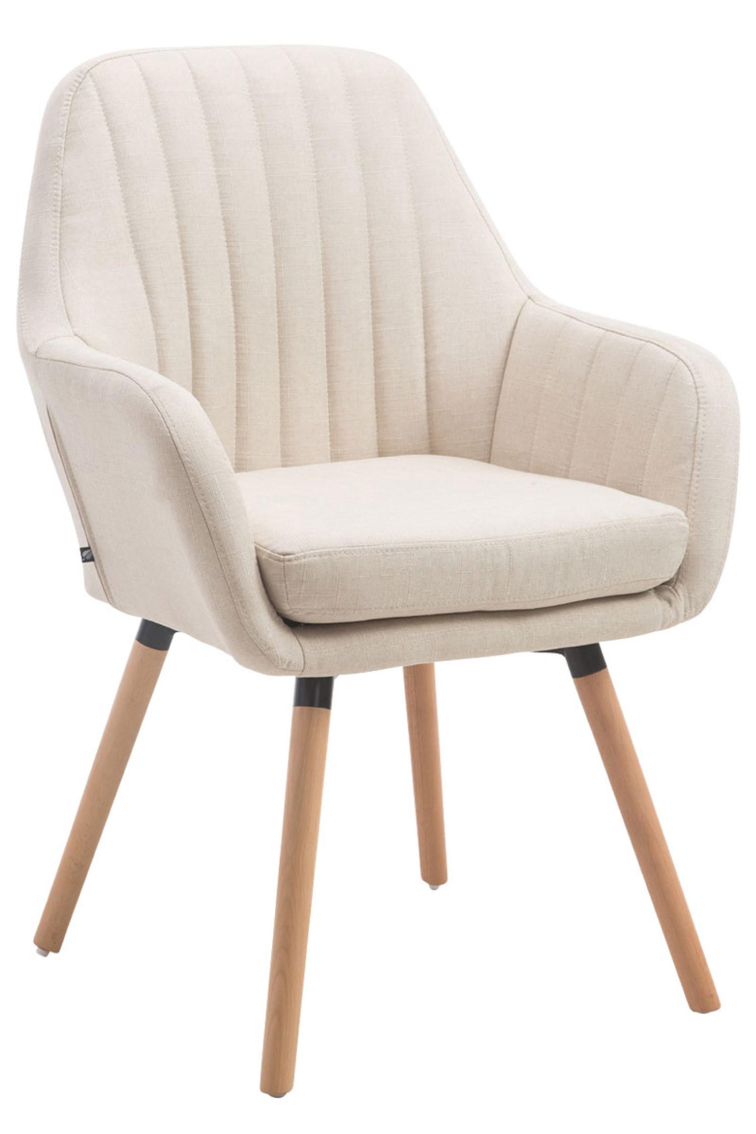BESUCHERSTUHL Fontana Stoff Natura creme - Naturfarben, Holz (67/93/58cm) - TPFLiving