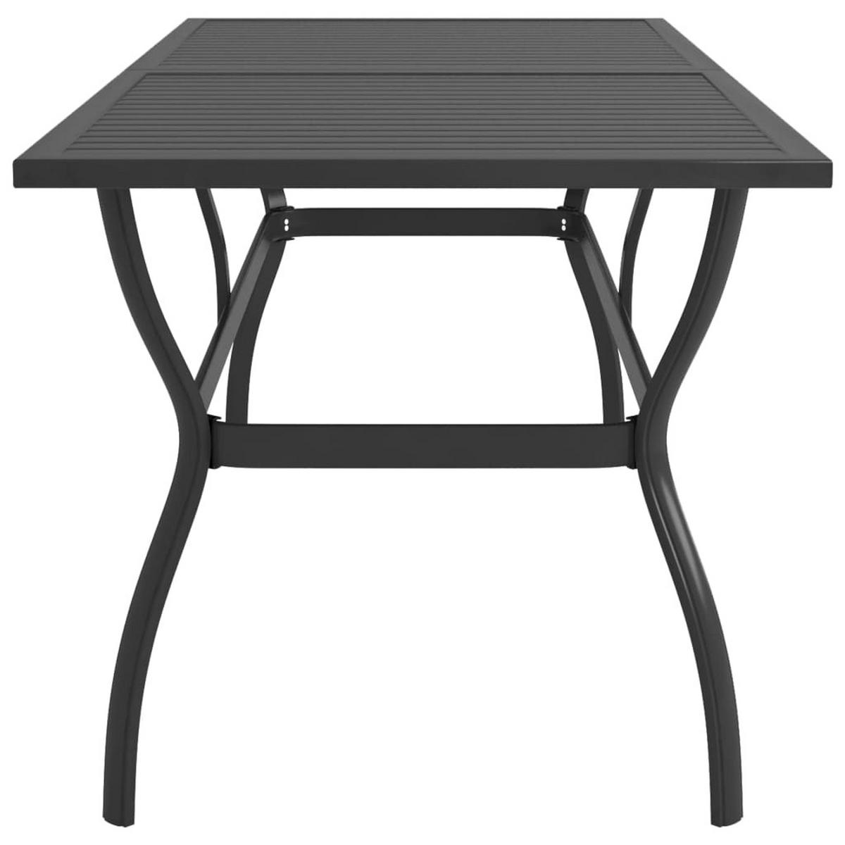 GARTENTISCH Tommi Anthrazit 190x80x72 cm Stahl - Anthrazit, Metall (190/80/72cm) - DELUKE