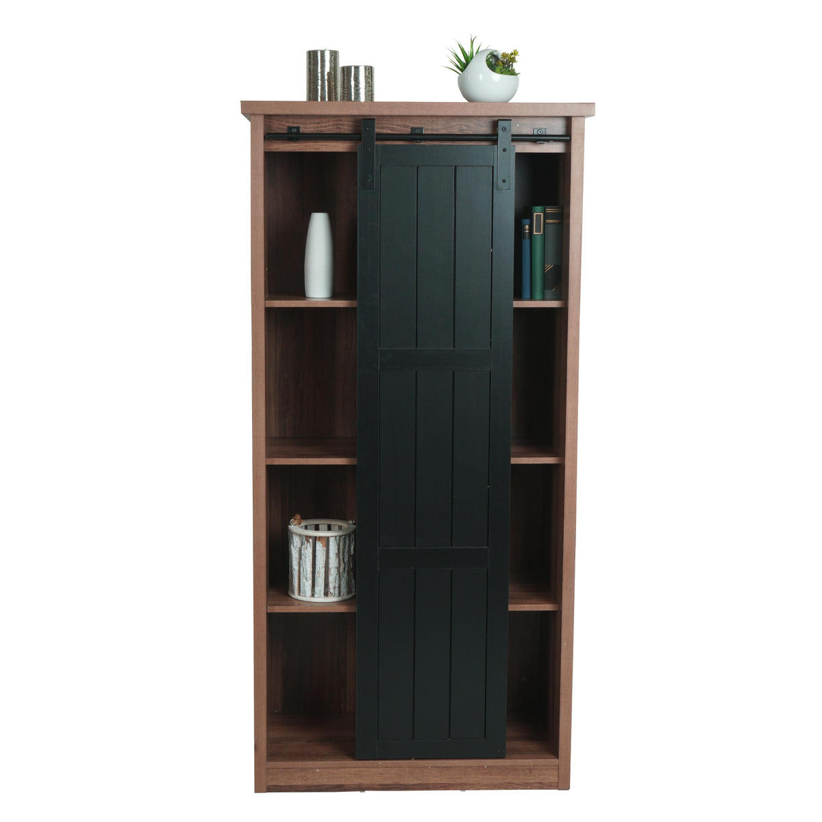 SCHRANK Braun, Schwarz - Schwarz/Braun, Holz (76/163/38cm) - MCW