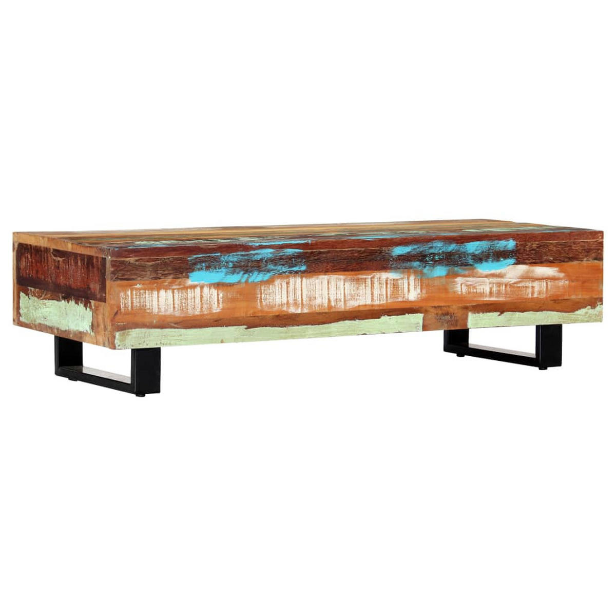 COUCHTISCH 120x50x30 cm Massives Altholz und Stahl - Braun, Holzwerkstoff (120/50/30cm) - furnicato
