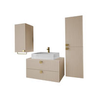 BADMÖBEL-SET Gariano I - Sandfarben/Goldfarben, Holzwerkstoff/Kunststoff (80/42/46cm) - MIRJAN24