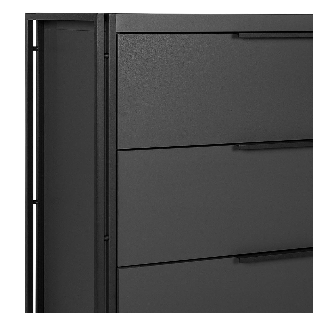 KOMMODE mit 3 Schubladen - Schwarz, Holzwerkstoff (80/90/39cm) - home24