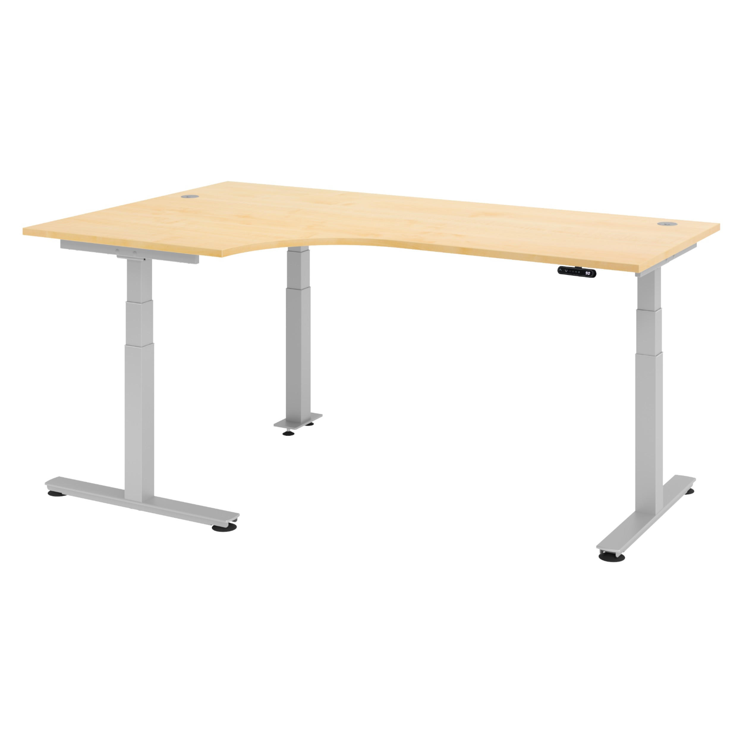 bümö Schreibtisch Ahorn, Silber 200x74x120 cm