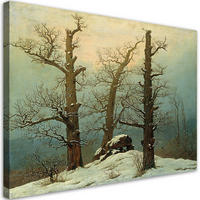 WANDBILD steinhaufen im schnee caspar david friedrich - Multicolor, Textil (60/40cm) - Feeby