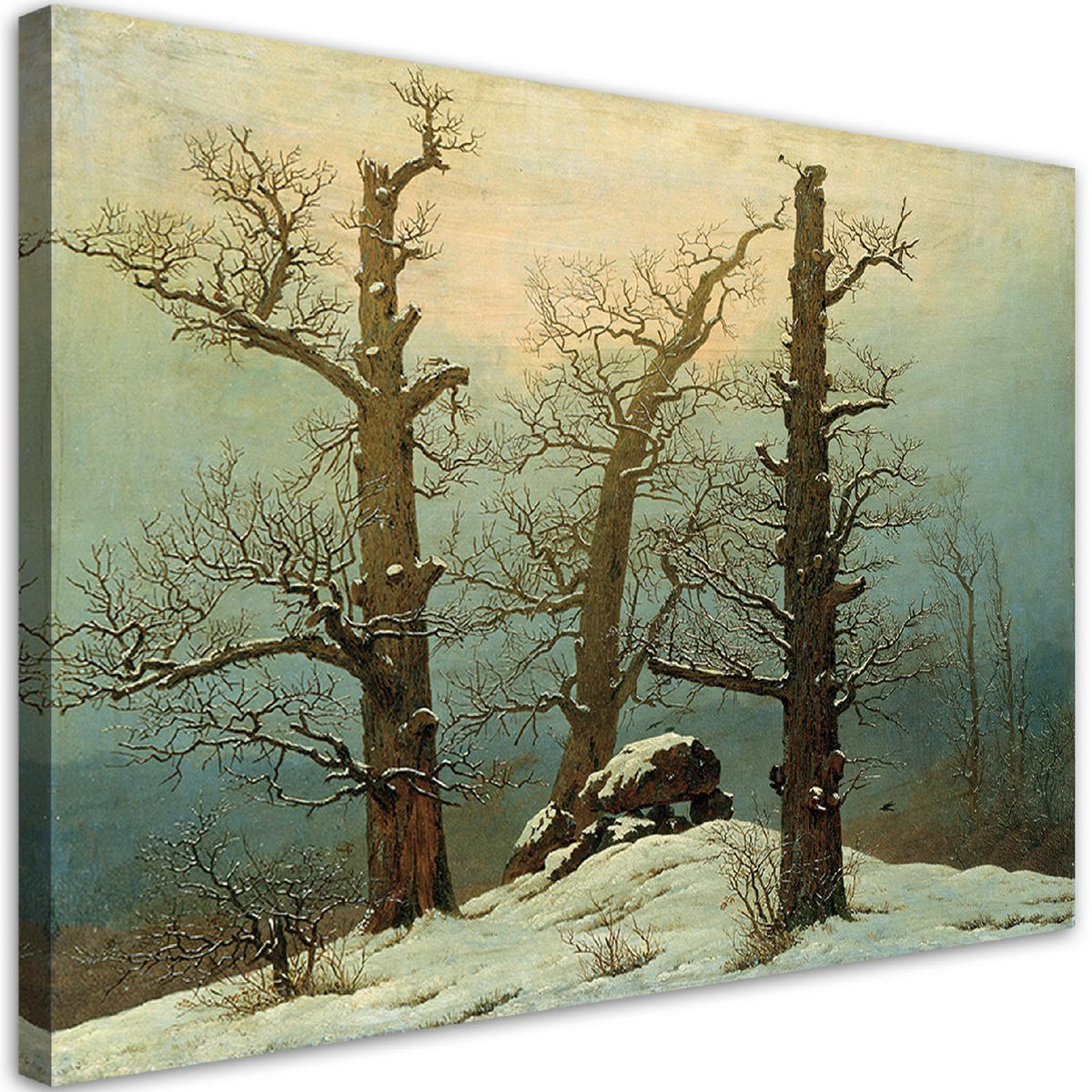 WANDBILD steinhaufen im schnee caspar david friedrich - Multicolor, Textil (60/40cm) - Feeby