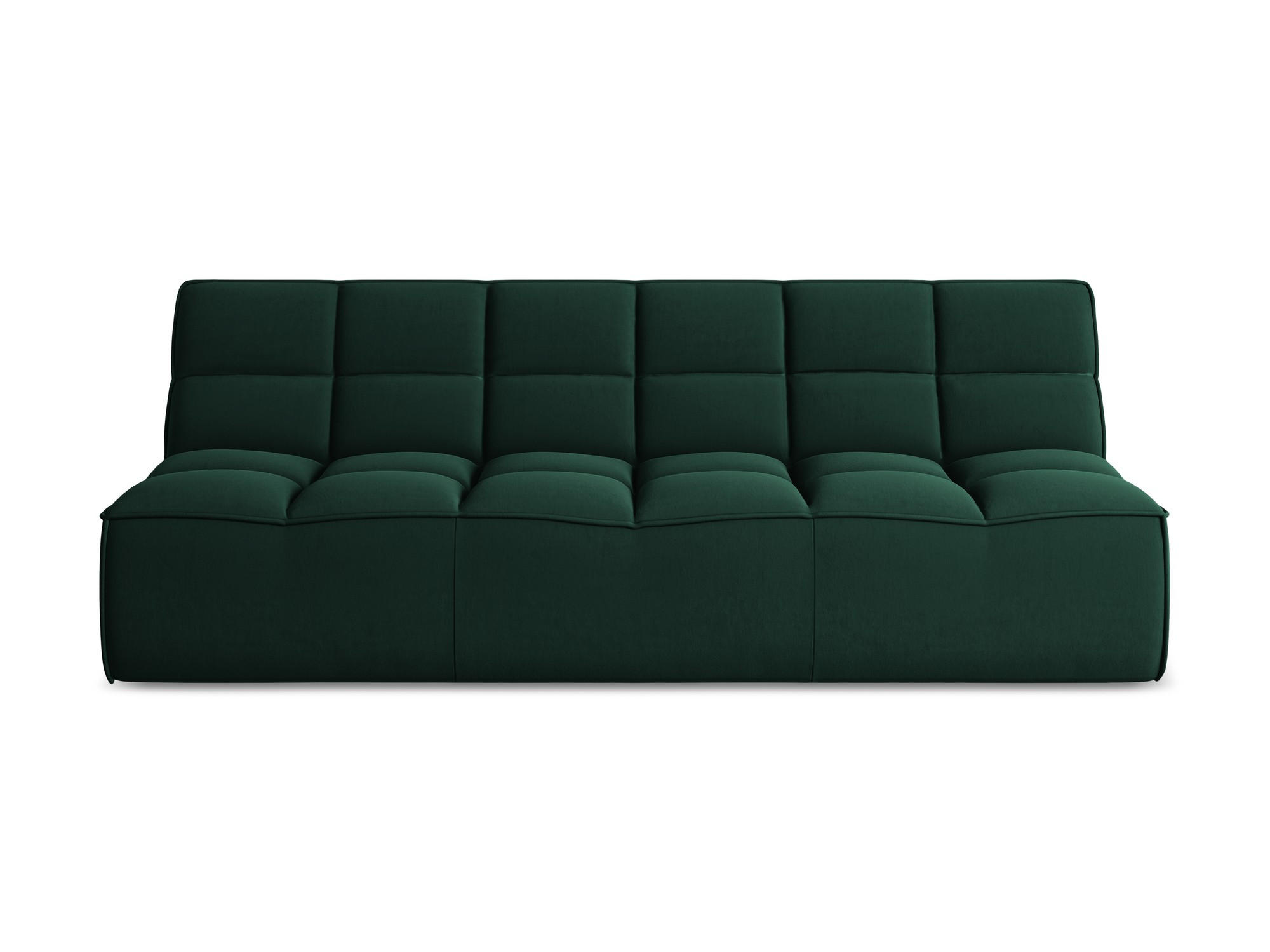 3-SITZER SOFA Samt Stoff Grün - Dunkelgrün/Schwarz, Kunststoff/Textil (210/75/93cm) - Makamii