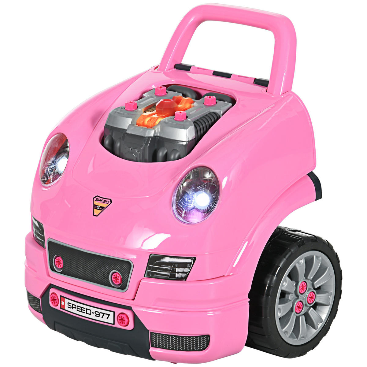 SPIELZEUG-LKW DE-18727 2-in-1 Mechaniker-Set mit Licht & Sound Rosa - Pink, Kunststoff (99.06/119.38/101.6cm) - ComfortXL