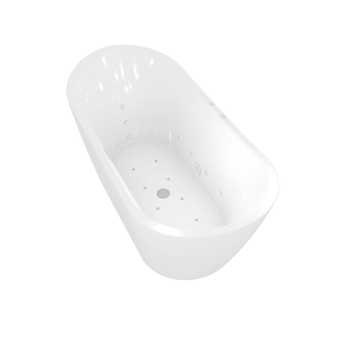 FREISTEHENDE Badewanne Wanne F23 180x92cm Whirlpool - Weiß, Glas/Kunststoff (80/72/180cm) - AcquaVapore by Sandra Jentho