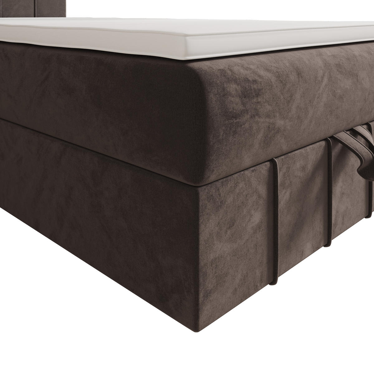 BOXBETT BAHAMA 120x200 Monolith 15, mit Matratze H3, Bonell und Topper, Braun - Braun, Holz/Kunststoff (120/200cm) - Bedante