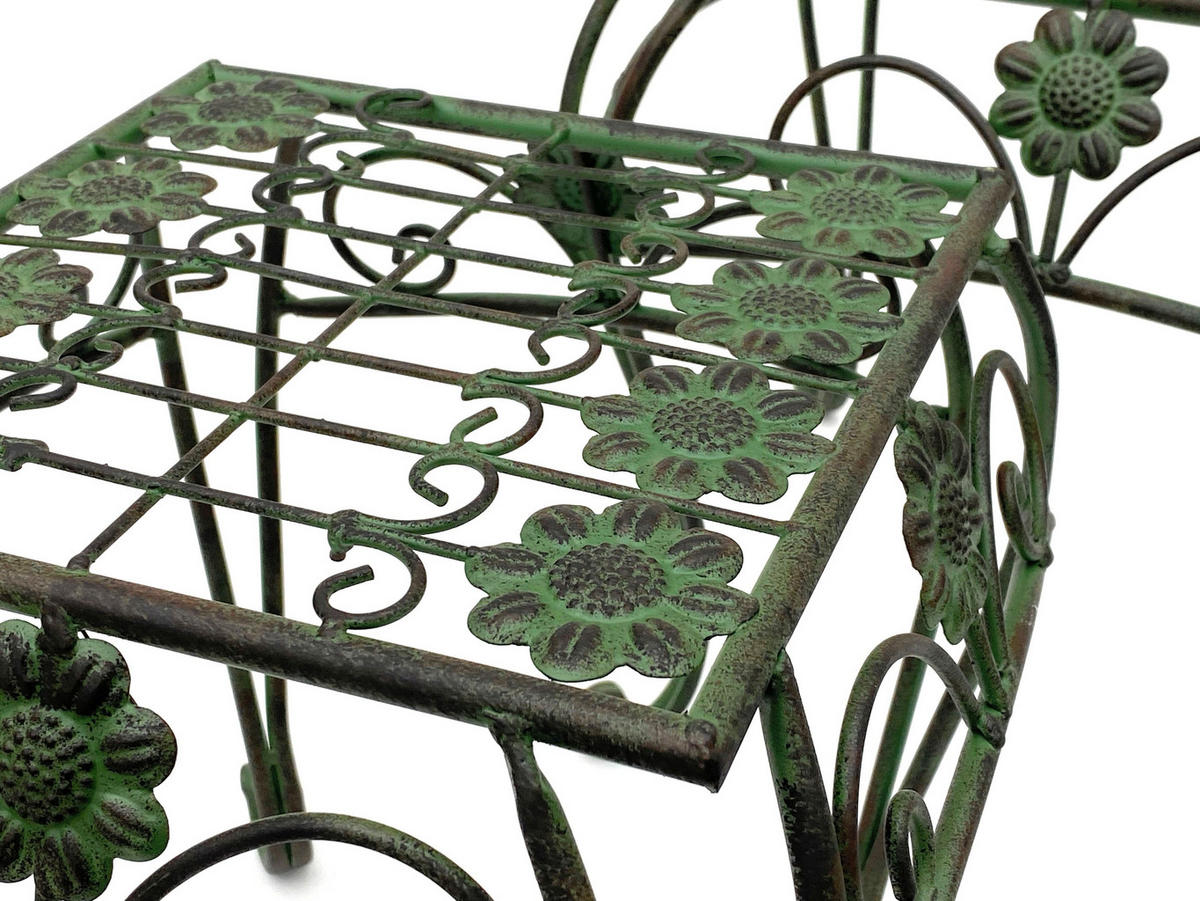 BLUMENHOCKER eckig 3er Set Metall Grün 25,5-34,5 cm - Grün, Metall (22.5/25.5/22.5cm) - DanDiBo