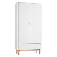 OMARA 2 vrati Miloo Bela - bela, leseni material (100/198/52.5cm) - Petits-meubles