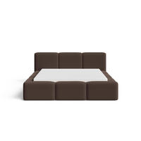 POLSTERBETT 180x200 mit Bettkasten, Lattenrost und Kopfteil, Eleganter Bouclé-Stoffbezug Braun - Braun, Holz (180/200cm) - Chilly