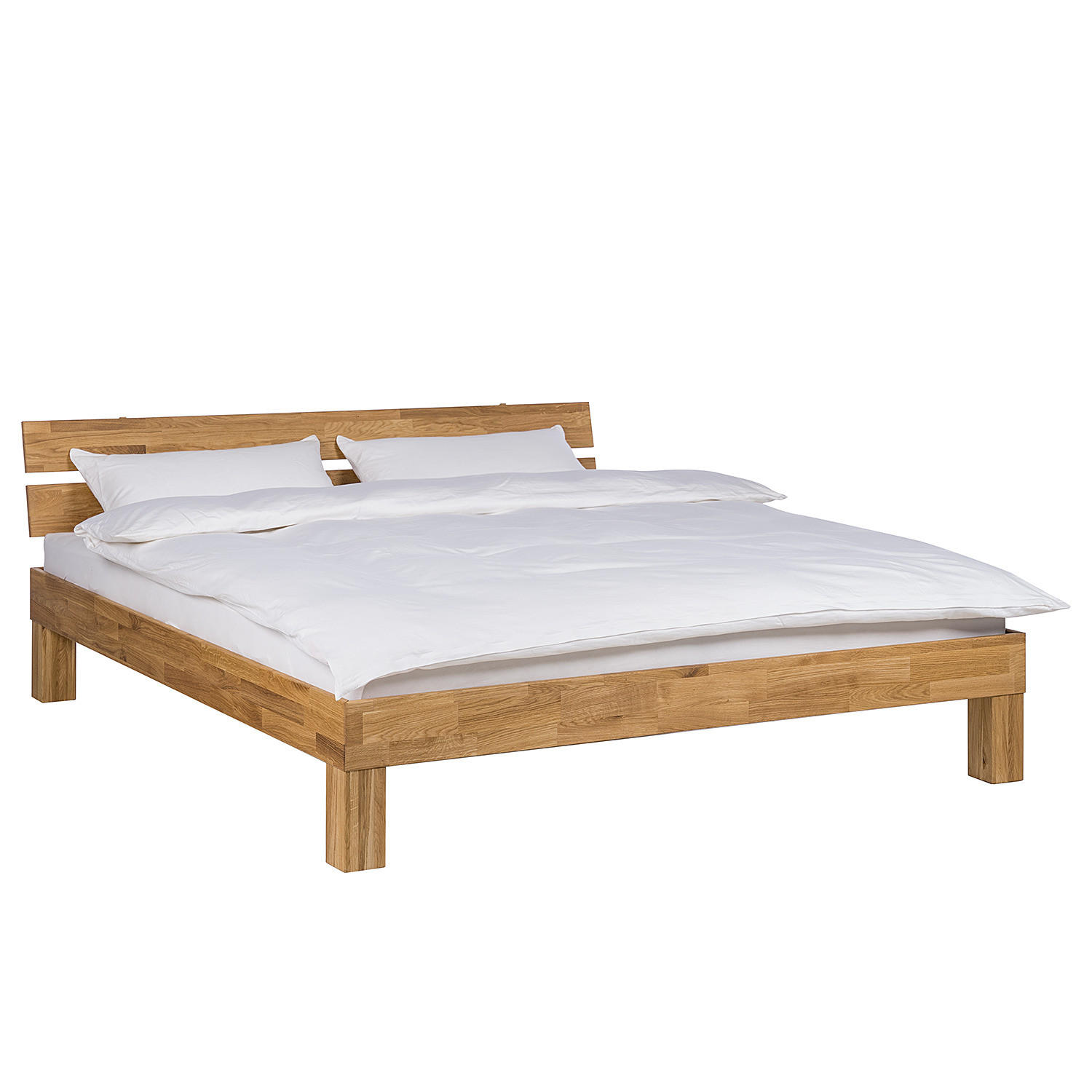 MASSIVHOLZBETT - Braun - Eichefarben, Holz (180/200cm) - home24