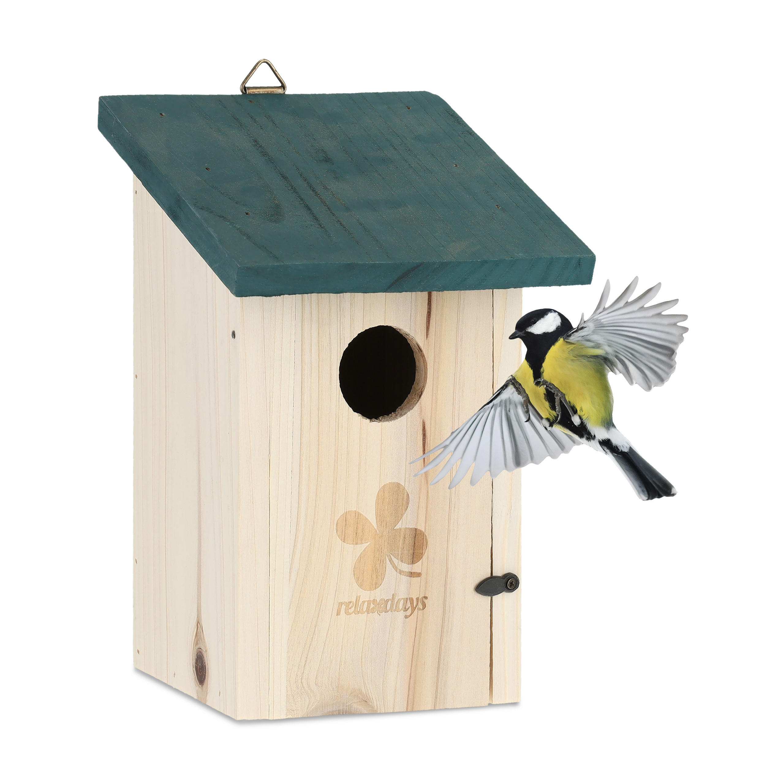 VOGEL-NISTKASTEN - Hellbraun, Holz (14/22/15cm) - Relaxdays